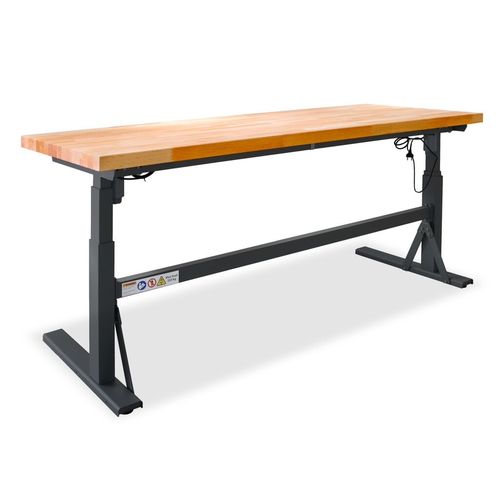 Établi électriquement réglable en hauteur e-Adjust Steinbock®, H x l x p 700-1 170 x 2 000 x 750 mm, capacité de charge 350 kg N° de l'image du produit 7 : Établi électriquement réglable en hauteur e-Adjust Steinbock®, H x l x p 700-1 170 x 2 000 x 750 mm, capacité de charge 350 kg