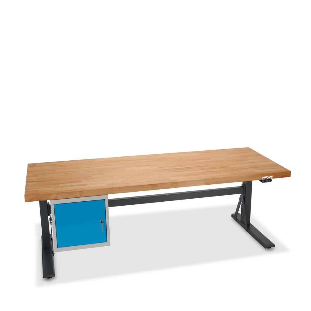 Établi électriquement réglable en hauteur e-Adjust Steinbock®, avec caisson sous plateau, H x l x p 700-1 170 x 2 000 x 750 mm, capacité de charge 350 kg N° de l'image du produit 12 : Établi électriquement réglable en hauteur e-Adjust Steinbock®, avec caisson sous plateau, H x l x p 700-1 170 x 2 000 x 750 mm, capacité de charge 350 kg
