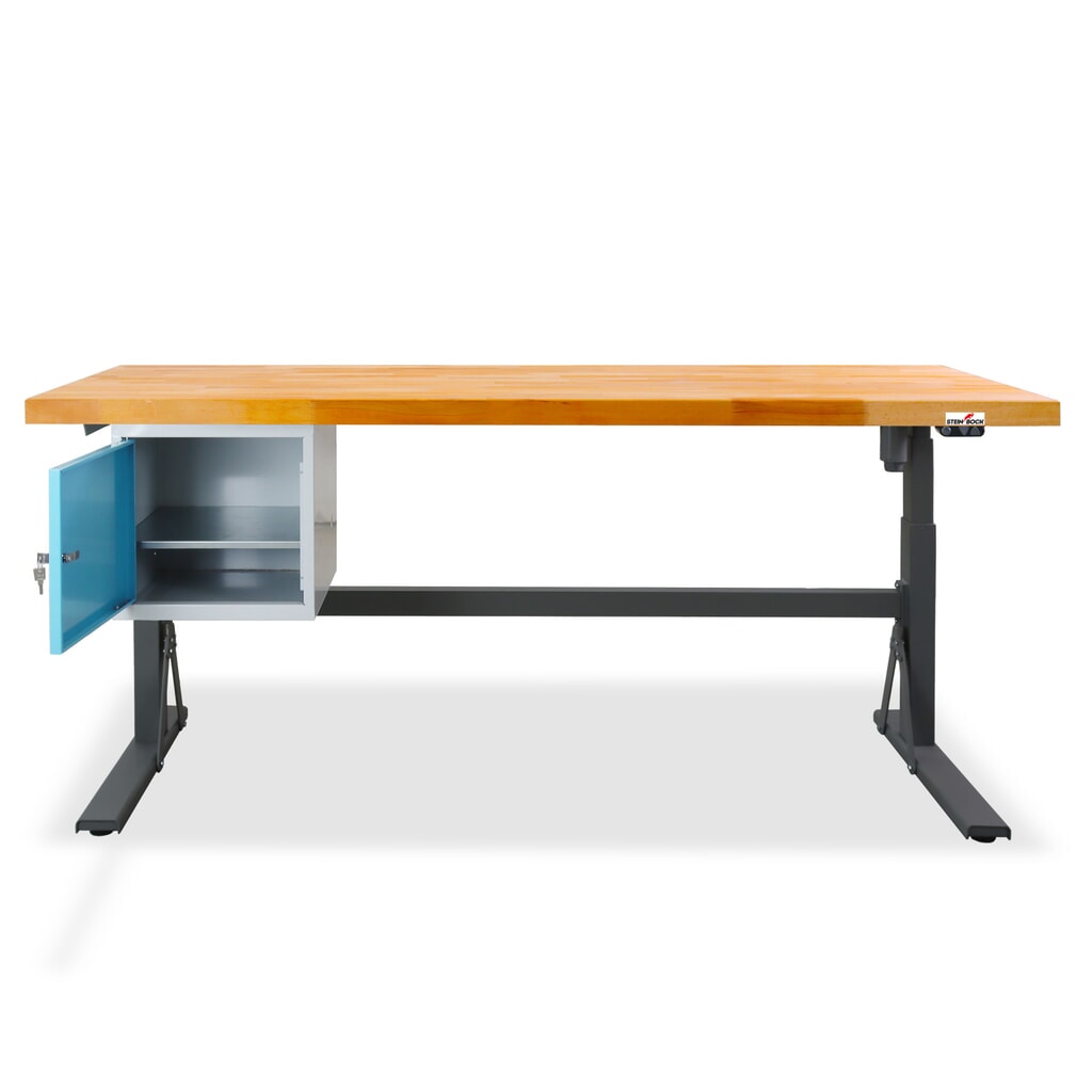Établi électriquement réglable en hauteur e-Adjust Steinbock®, avec caisson sous plateau, H x l x p 700-1 170 x 2 000 x 750 mm, capacité de charge 350 kg N° de l'image du produit 13 : Établi électriquement réglable en hauteur e-Adjust Steinbock®, avec caisson sous plateau, H x l x p 700-1 170 x 2 000 x 750 mm, capacité de charge 350 kg
