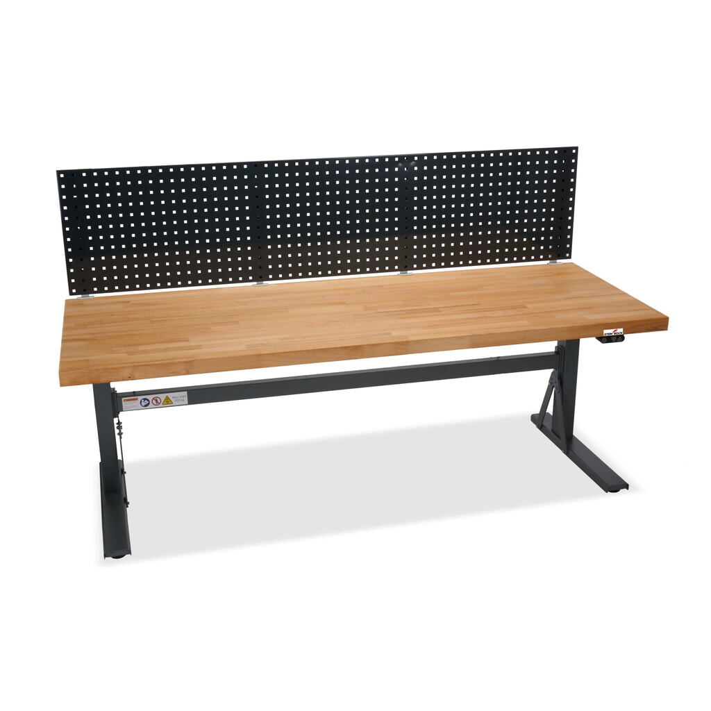 Établi électriquement réglable en hauteur e-Adjust Steinbock®, avec panneau perforé, H x l x p 700-1 170 x 2 000 x 750 mm, capacité de charge 350 kg N° de l'image du produit 10 : Établi électriquement réglable en hauteur e-Adjust Steinbock®, avec panneau perforé, H x l x p 700-1 170 x 2 000 x 750 mm, capacité de charge 350 kg