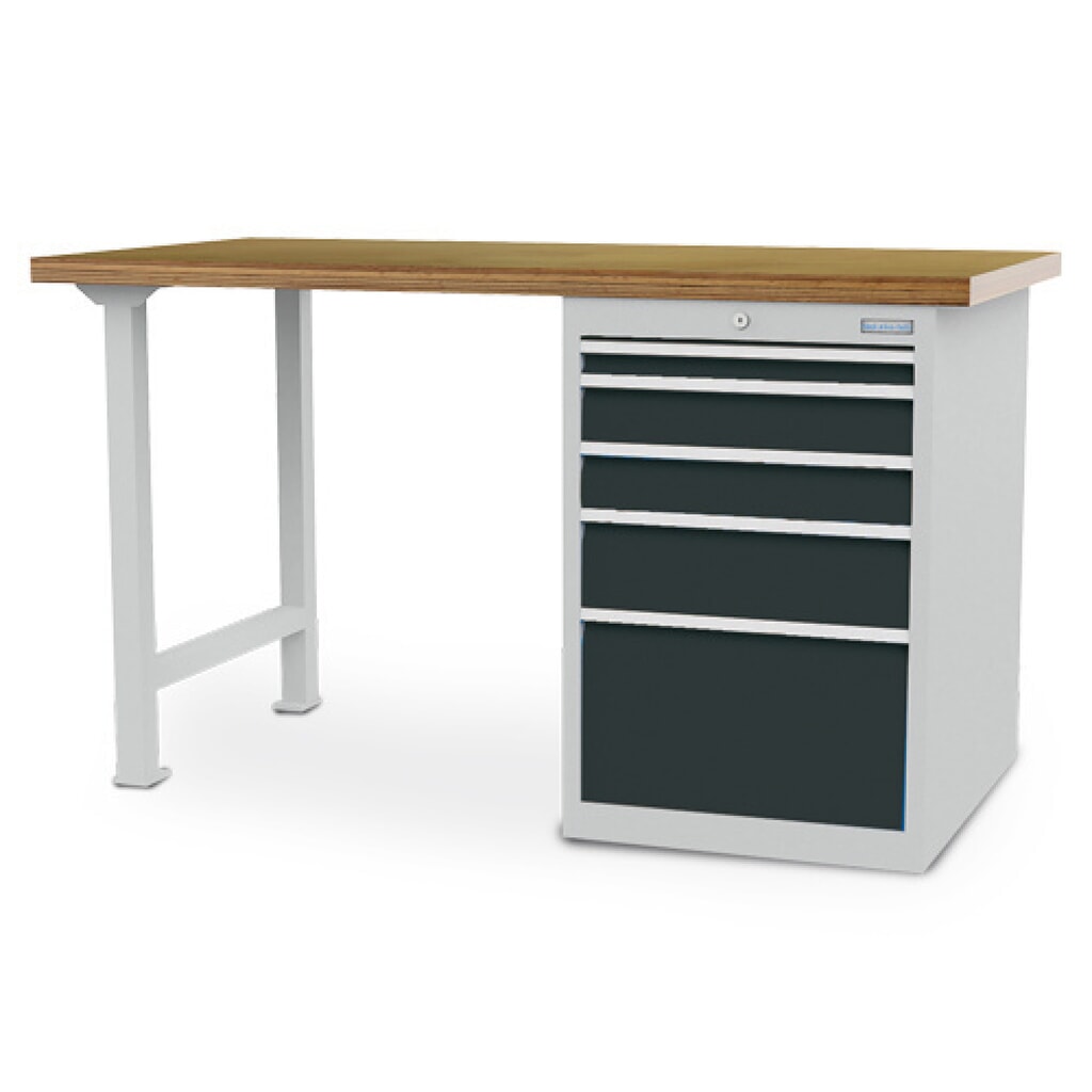 Établi en ligne R 18-24 Bedrunka+Hirth, H x l x P 859 x 1 500 x 750 mm, gris clair, gris anthracite, 5 tiroirs 1 x 50 + 2 x 100 + 1 x 150 + 1 x 300 mm Illustration du produit: Établi en ligne R 18-24 Bedrunka+Hirth, H x l x P 859 x 1 500 x 750 mm, gris clair, gris anthracite, 5 tiroirs 1 x 50 + 2 x 100 + 1 x 150 + 1 x 300 mm