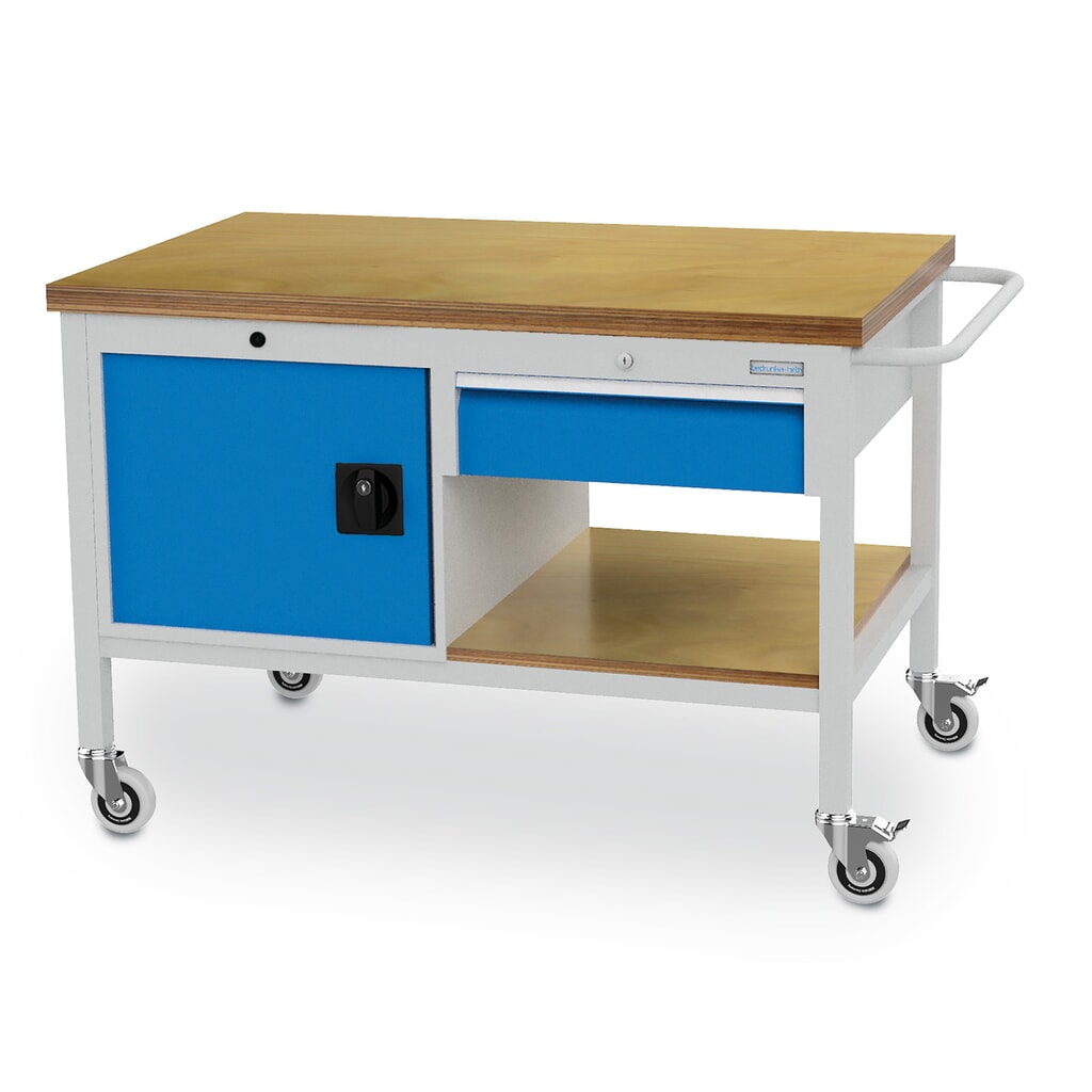 Établi mobile Bedrunka+Hirth, armoire, 1 tiroir, bleu clair Illustration du produit: Établi mobile Bedrunka+Hirth, armoire, 1 tiroir, bleu clair