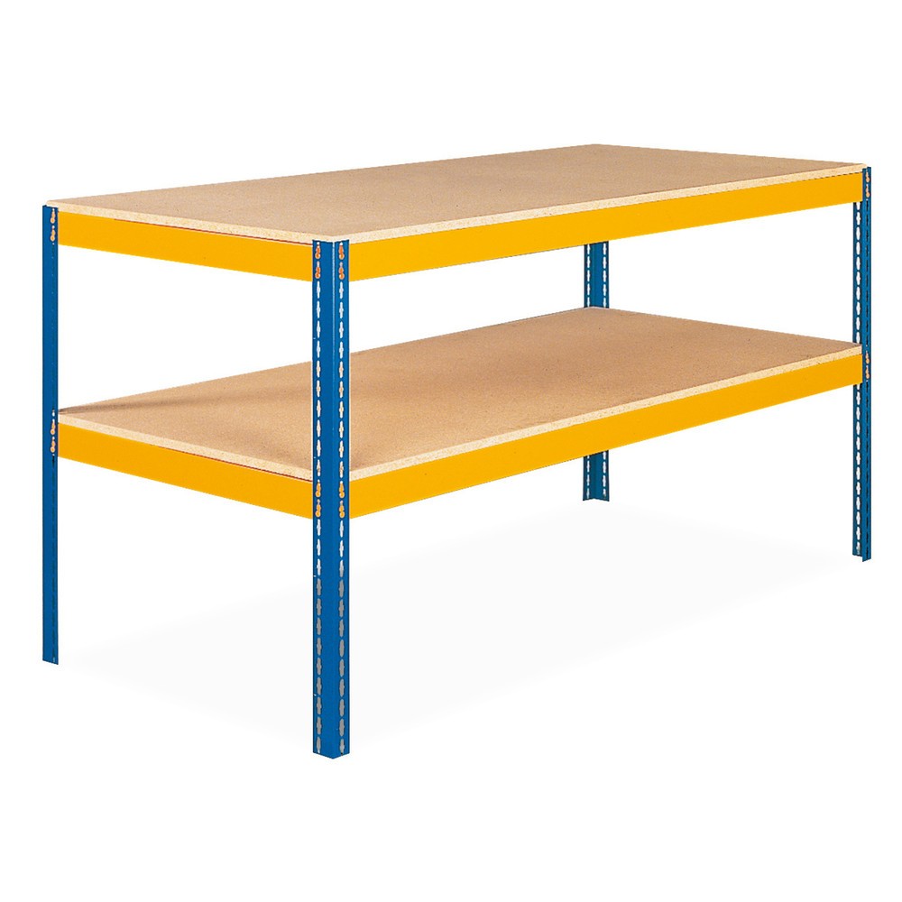 Illustration du produit: Établi NGS, charge par tablette 320 kg, 2 tablettes avec 1 renfort, HxlxP 990 x 1 536 x 621 mm