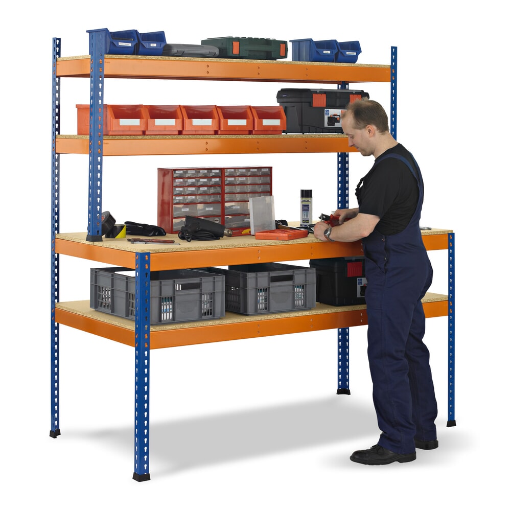 Illustration du produit: Établi SCHULTE avec structure, charge par tablette 320 kg, HxlxP 1 981 / 990 x 1 536 x 763/316 mm