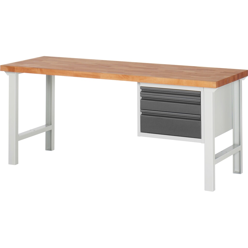Établi Steinbock®, avec 3 tiroirs, H x l x P 840 x 2 000 x 700 mm, RAL 7035/7016 Illustration du produit: Établi Steinbock®, avec 3 tiroirs, H x l x P 840 x 2 000 x 700 mm, RAL 7035/7016