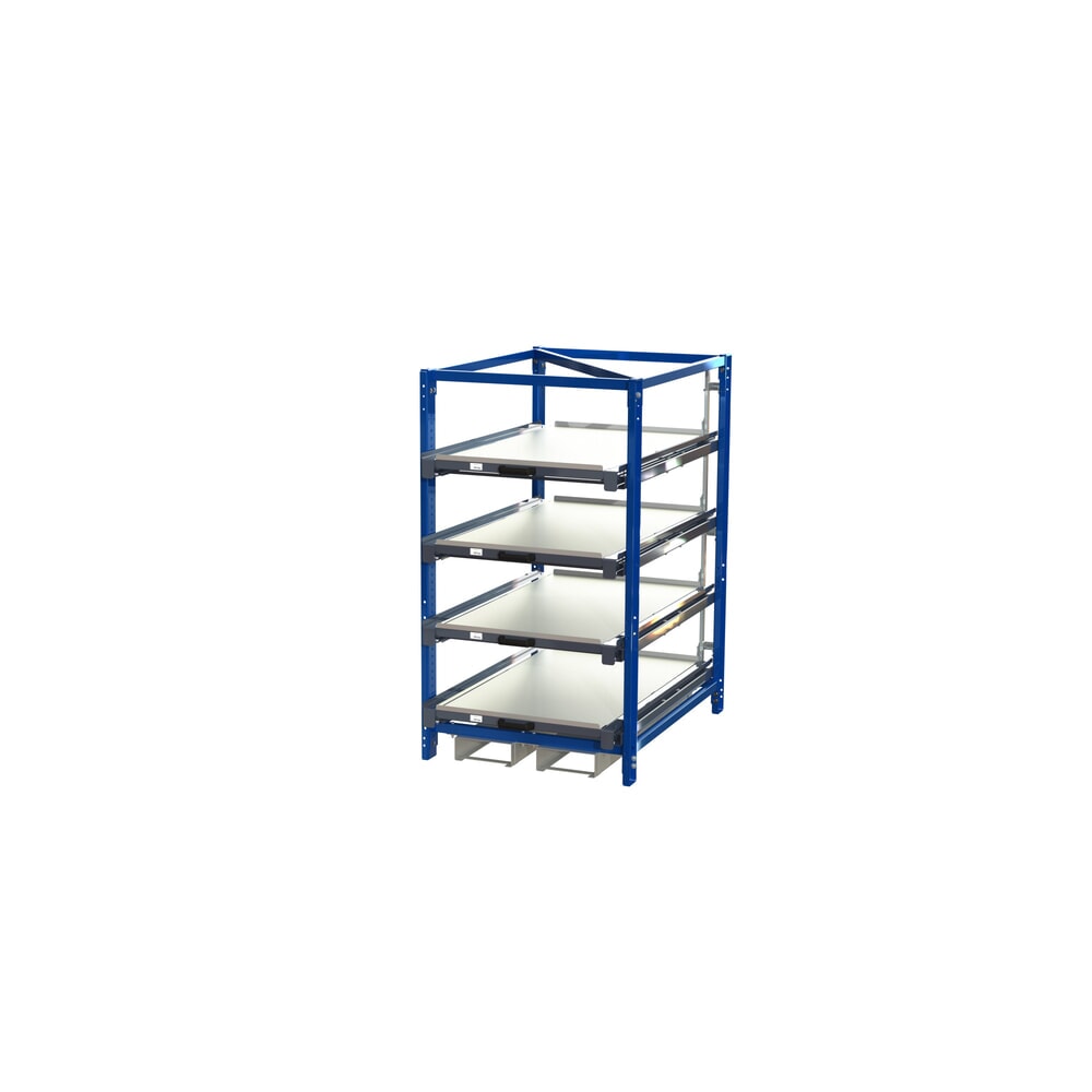 N° de l'image du produit 1 : Rayonnage extractible, avec entrées de fourche, 4 tiroirs