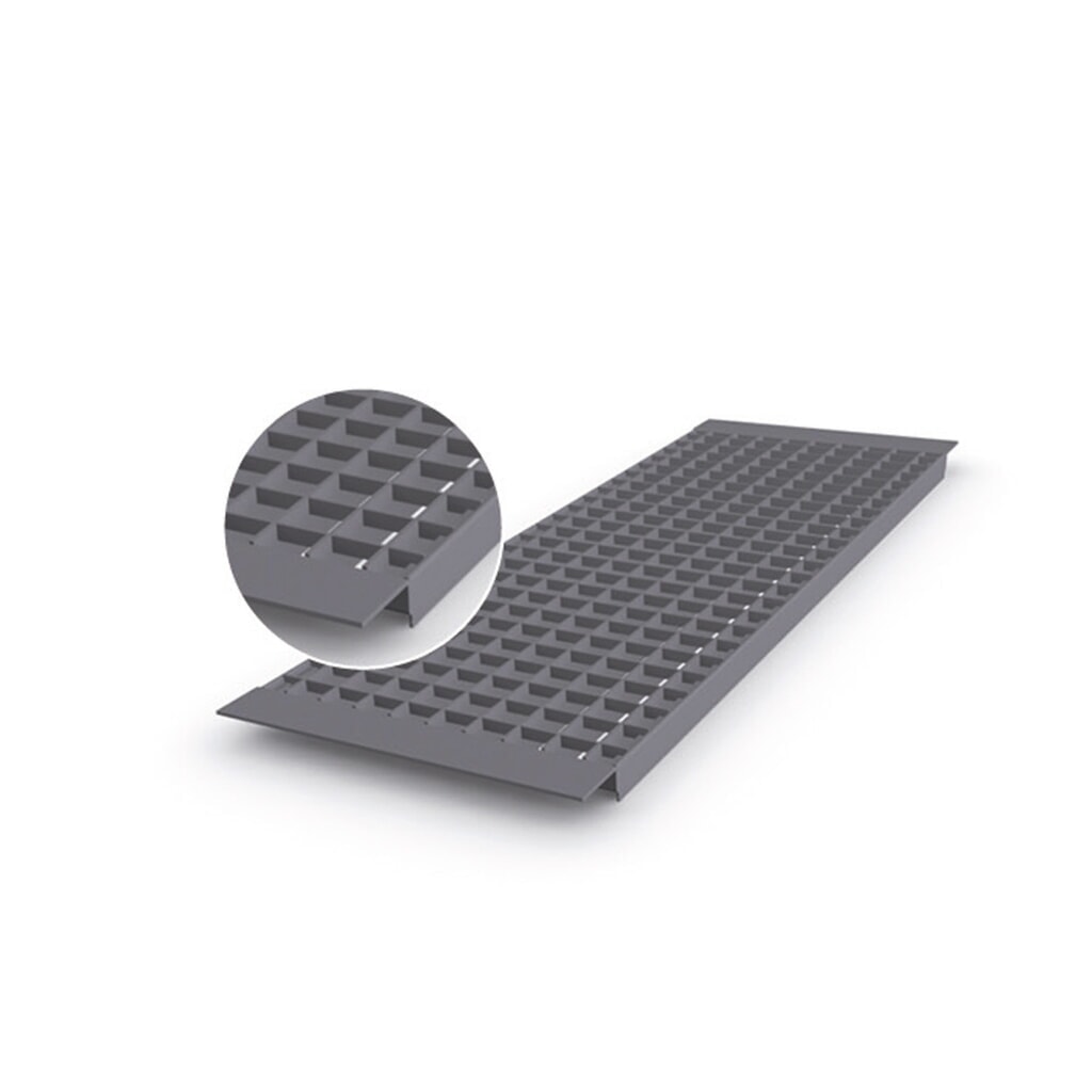 Étagère grillagée pour rayonnage à palettes, insérée, Lx P 1.900 x 1.100 mm, charge par tablette 1.080 kg, mailles 44 x 66 mm Illustration du produit: Étagère grillagée pour rayonnage à palettes, insérée, Lx P 1.900 x 1.100 mm, charge par tablette 1.080 kg, mailles 44 x 66 mm