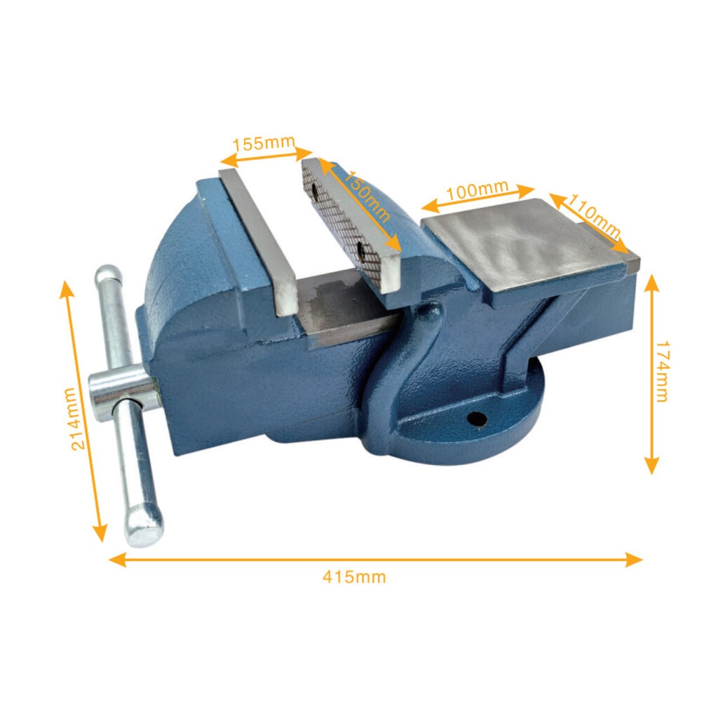N° de l'image du produit 7 : Étau Steinbock®, fixe, en fonte robuste, largeur de mors 150 mm