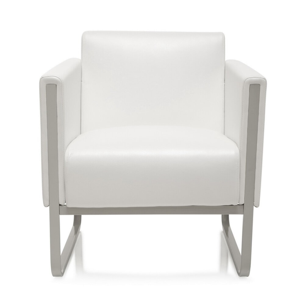 Illustration du produit: Fauteuil lounge hjh OFFICE ARUBA piètement gris clair similicuir, 1 place, blanc