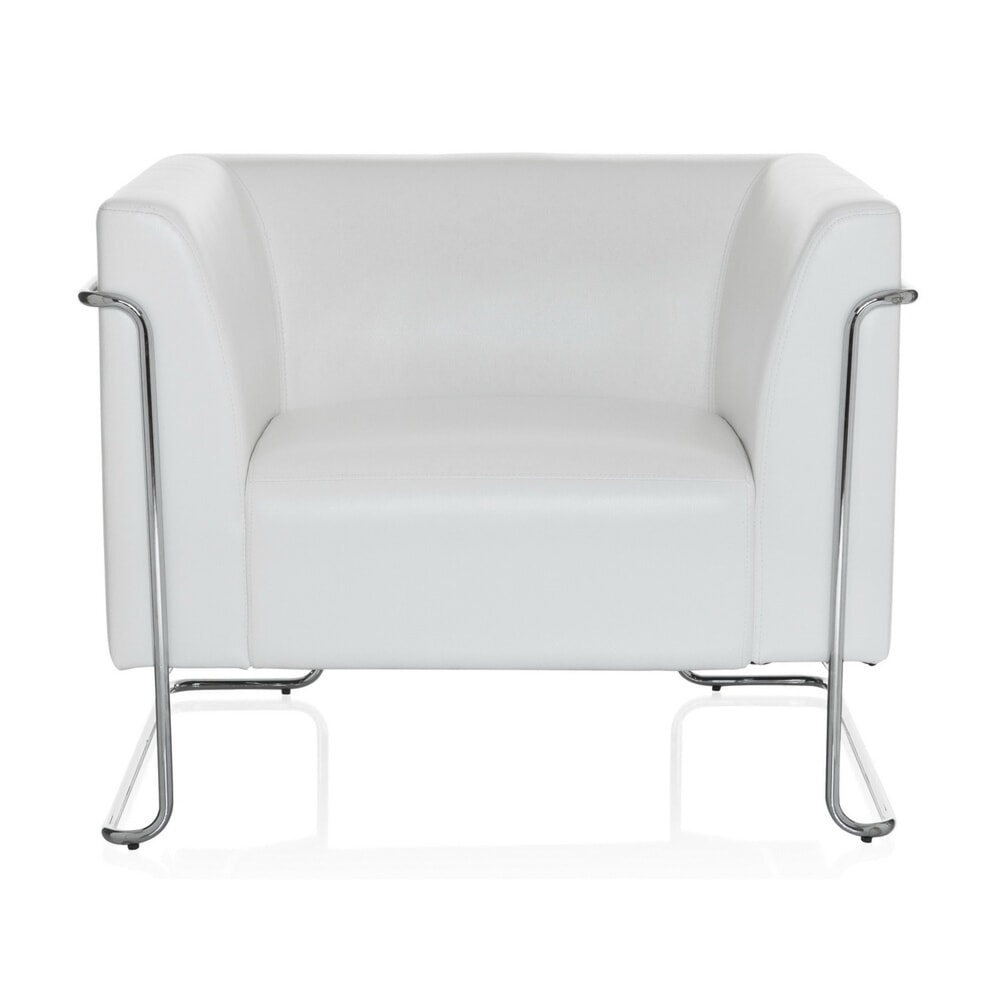 N° de l'image du produit 1 : Fauteuil lounge hjh OFFICE CURACAO similicuir, 1 place, blanc