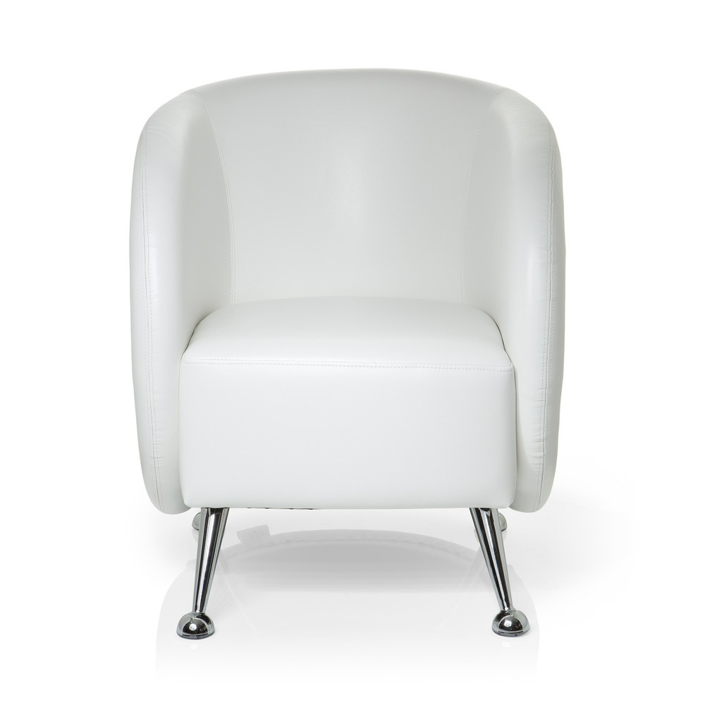 N° de l'image du produit 1 : Fauteuil lounge / fauteuil club hjh OFFICE / ST. LUCIA similicuir, blanc