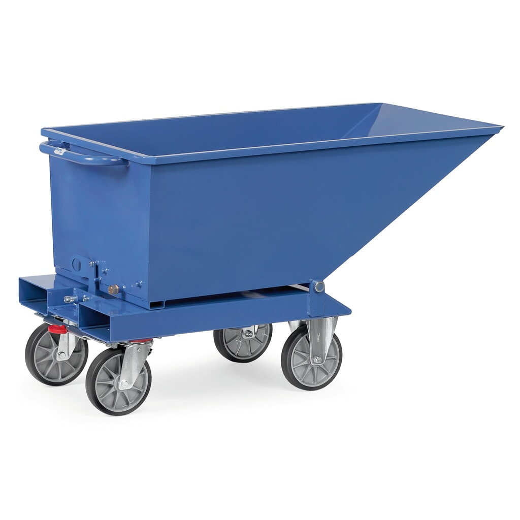 fetra® Benne basculante à roulettes, volume 0,25 m³, bleue N° de l'image du produit 3 : fetra® Benne basculante à roulettes, volume 0,25 m³, bleue