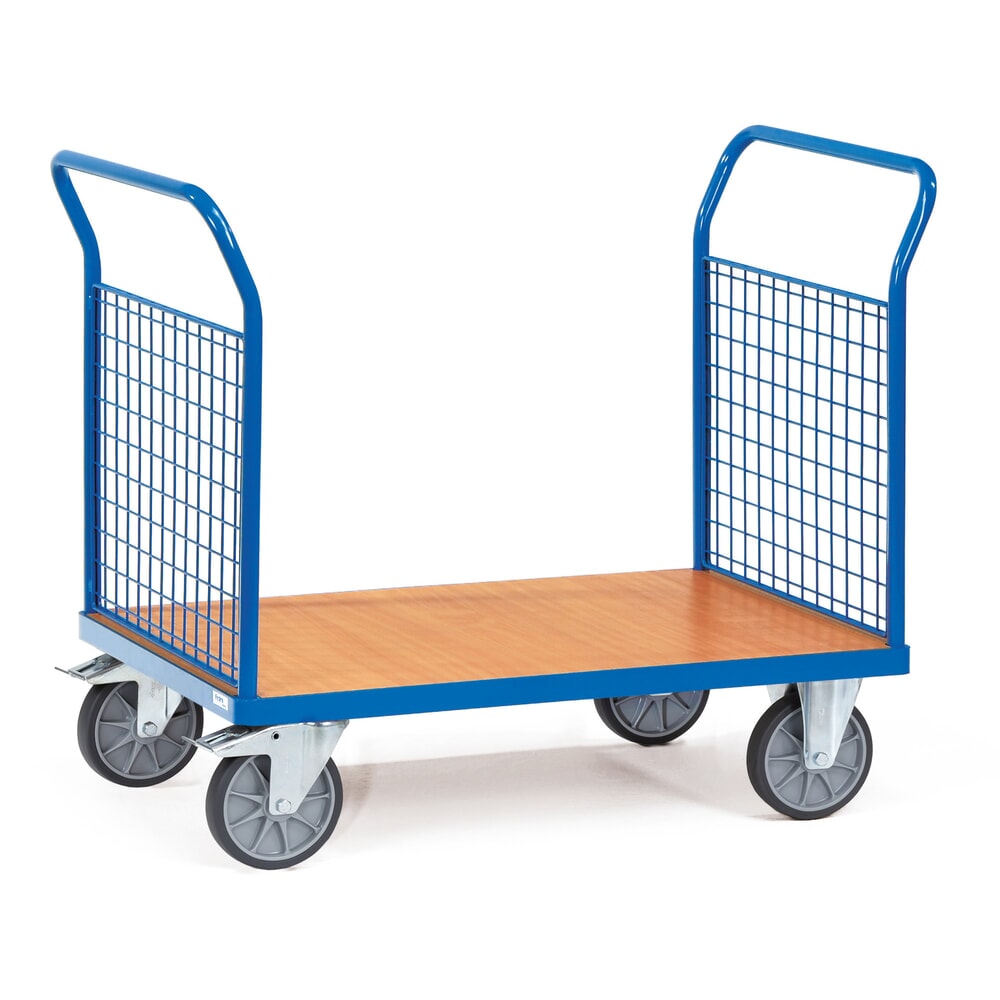 Illustration du produit: fetra® Chariot à plate-forme, 2 côtés avec parois grillagées, surface de chargement lxP 500 x 850 mm