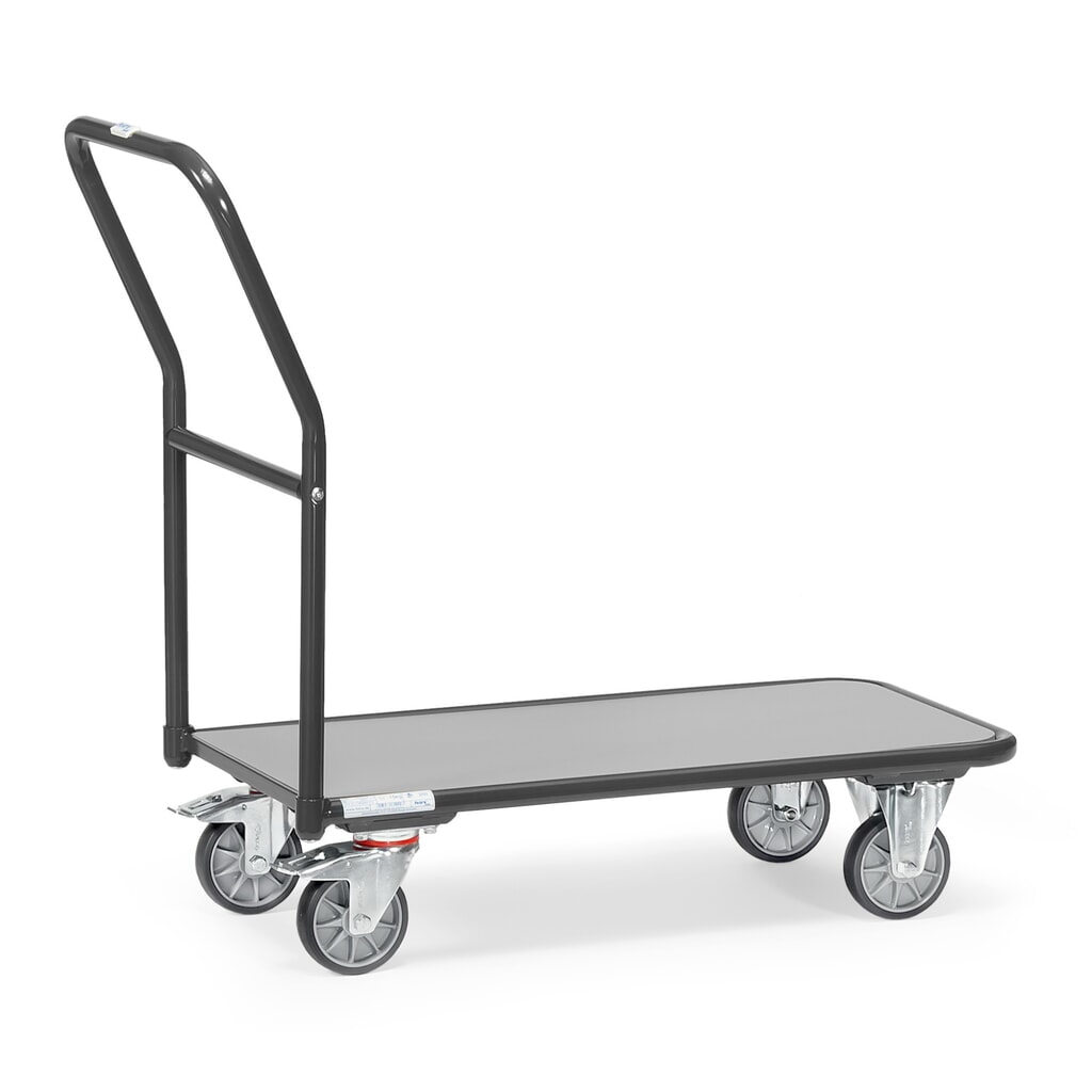 fetra® Chariot à plate-forme avec surface de chargement en bois lxP 600 x 1 000 mm, capacité de charge 250 kg, gris anthracite, Illustration du produit: fetra® Chariot à plate-forme avec surface de chargement en bois lxP 600 x 1 000 mm, capacité de charge 250 kg, gris anthracite,