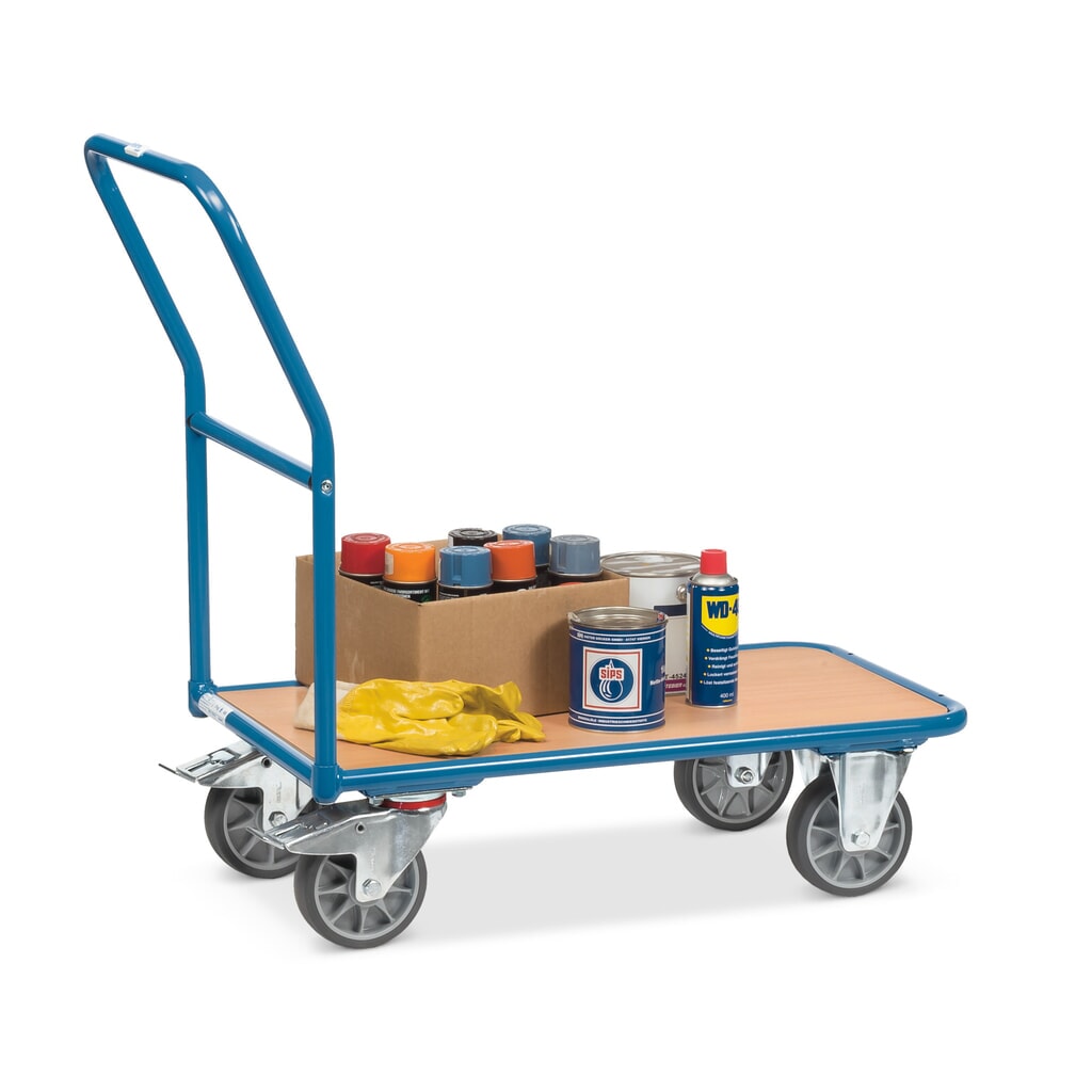 N° de l'image du produit 3 : fetra® Chariot à plate-forme avec surface de chargement en bois lxP 700 x 1 000 mm, capacité de charge 400 kg