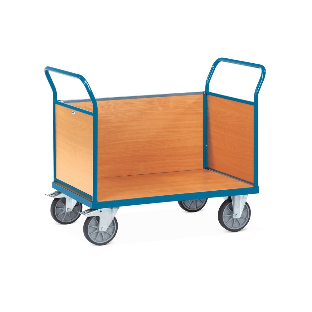 Illustration du produit: fetra® Chariot à plate-forme, à 3 côtés avec ridelles en bois, surface de chargement lxP 500 x 850 mm
