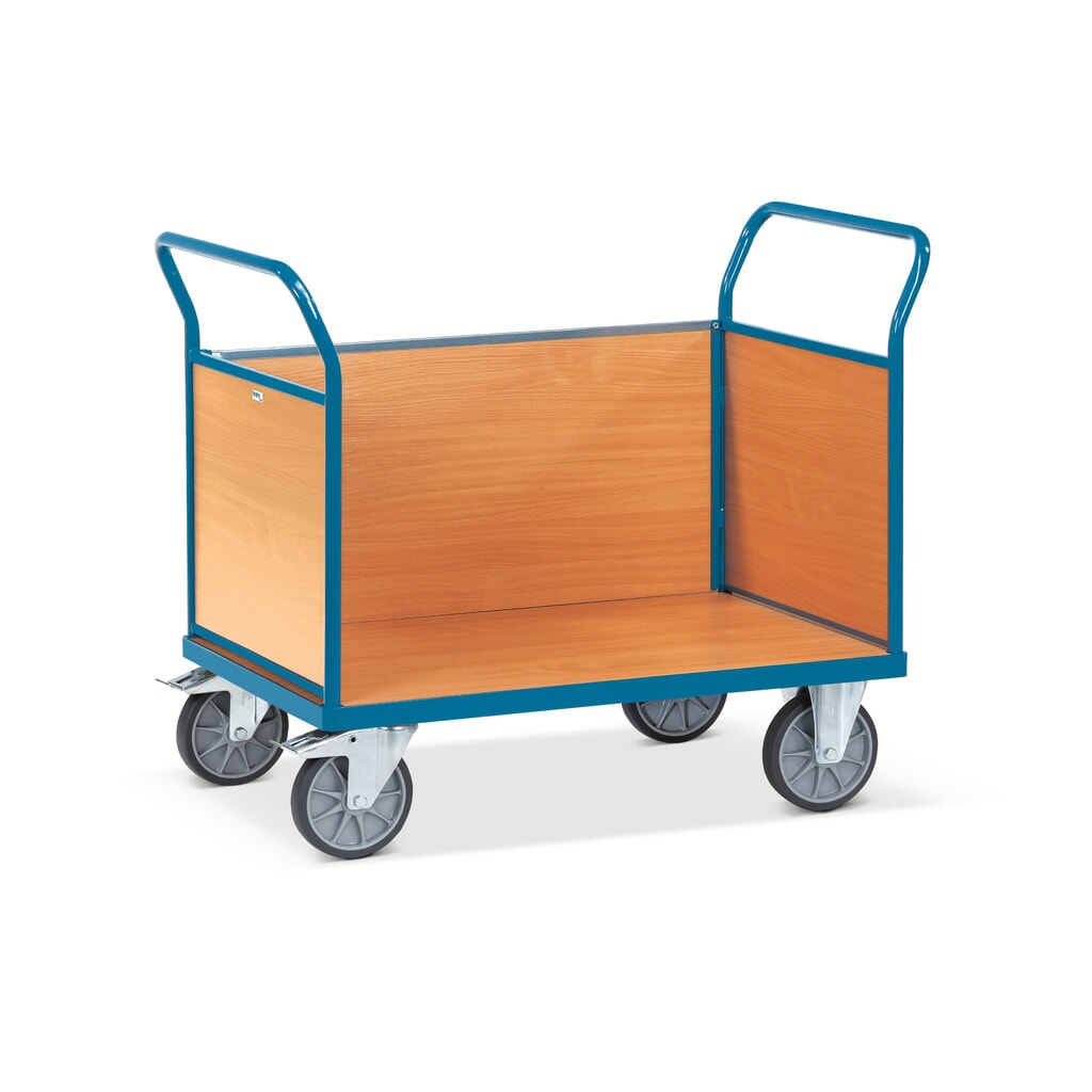 fetra® Chariot à plate-forme, à 3 côtés avec ridelles en bois, surface de chargement lxP 500 x 850 mm Illustration du produit: fetra® Chariot à plate-forme, à 3 côtés avec ridelles en bois, surface de chargement lxP 500 x 850 mm