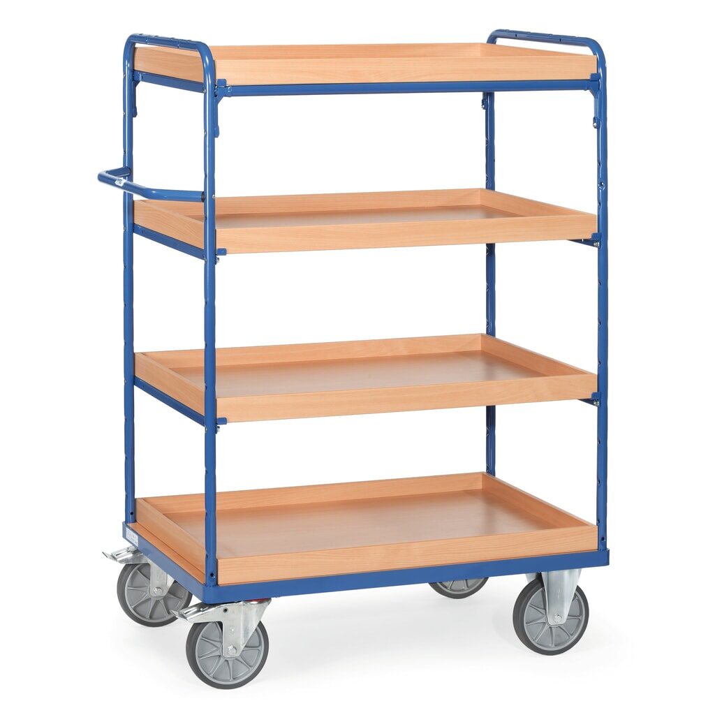Illustration du produit: fetra® Chariot à plateaux avec caissettes, 4 plateaux de 1 000 x 600 mm, hauteur 1 552 mm