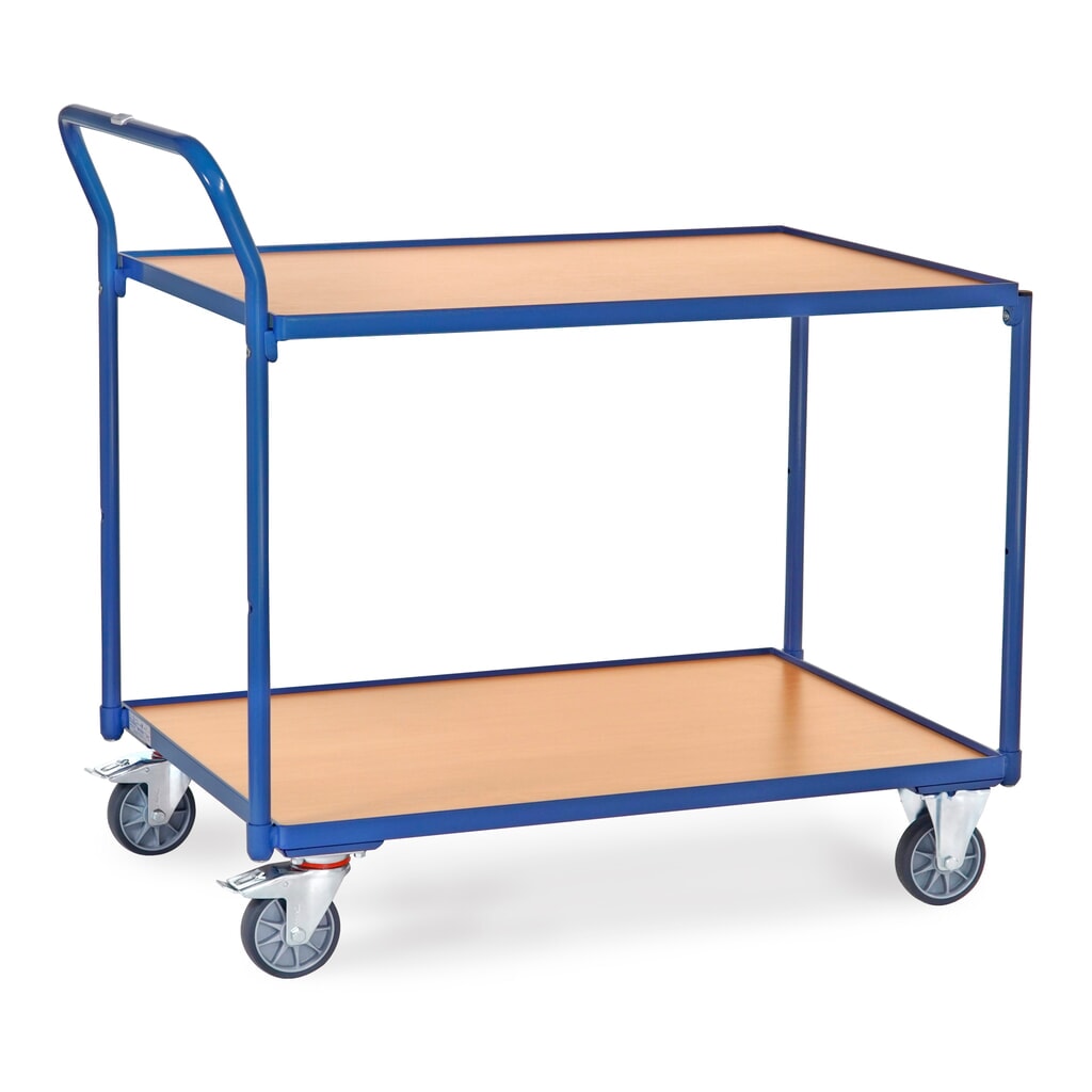 Servante fetra®, capacité de charge 300 kg, 2 étages de 1 000 x 700 mm, arceau de poussée haut Illustration du produit: Servante fetra®, capacité de charge 300 kg, 2 étages de 1 000 x 700 mm, arceau de poussée haut