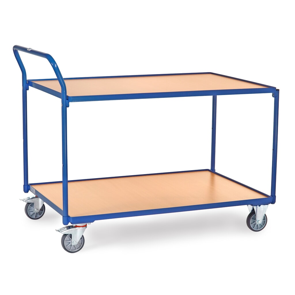 Servante fetra®, capacité de charge 300 kg, 2 étages de 1 200 x 800 mm, arceau de poussée haut Illustration du produit: Servante fetra®, capacité de charge 300 kg, 2 étages de 1 200 x 800 mm, arceau de poussée haut