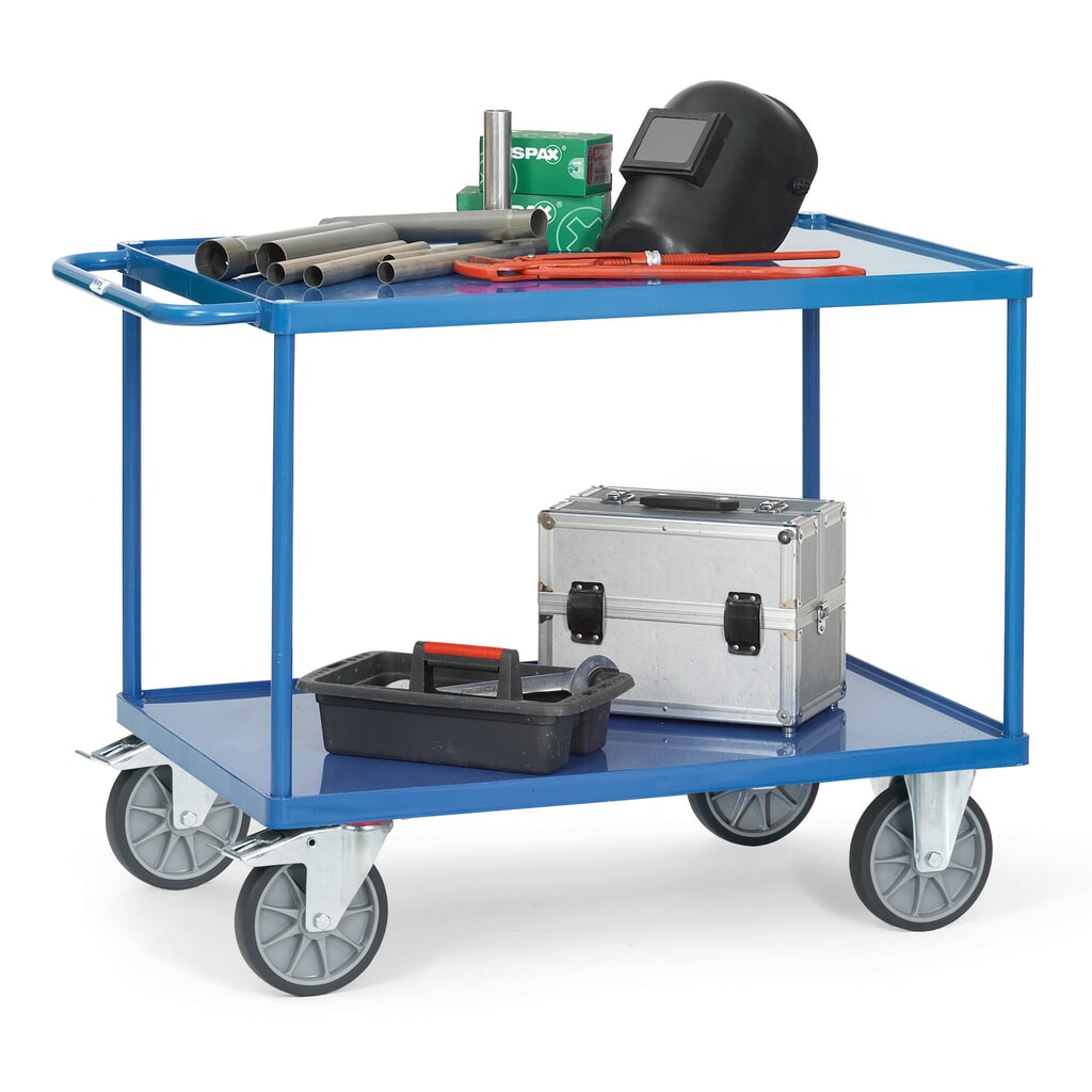 fetra® Servante et chariot de montage avec bacs en tôle d’acier, surface de chargement 1 000 x 600 mm N° de l'image du produit 2 : fetra® Servante et chariot de montage avec bacs en tôle d’acier, surface de chargement 1 000 x 600 mm