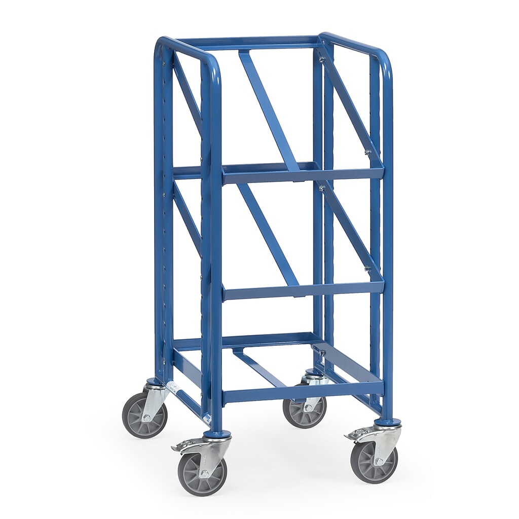 fetra® Chariot à plateaux pour bacs Euro, cadre ouvert, capacité de charge 250 kg, 3 plateaux de 410 x 610 mm Illustration du produit: fetra® Chariot à plateaux pour bacs Euro, cadre ouvert, capacité de charge 250 kg, 3 plateaux de 410 x 610 mm