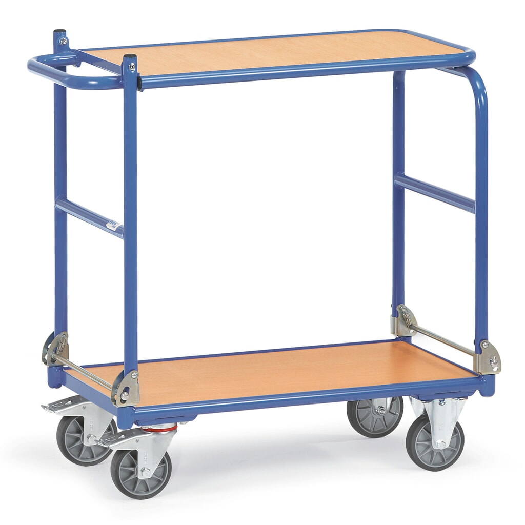 fetra® Servante pliable avec cadre en acier, 2 plateaux de 900 x 600 mm N° de l'image du produit 4 : fetra® Servante pliable avec cadre en acier, 2 plateaux de 900 x 600 mm