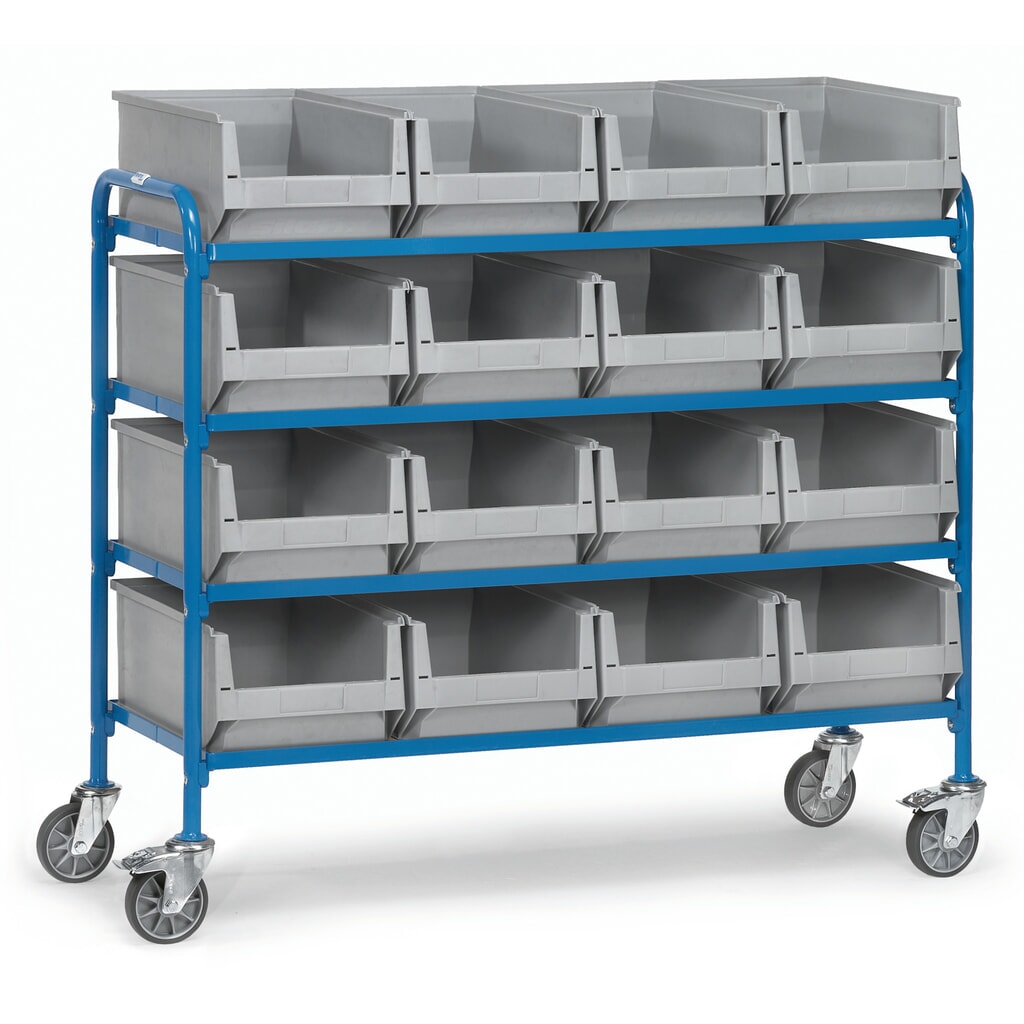 Illustration du produit: fetra® Chariot à usage multiple avec bacs à bec, surface de chargement 1 250 x 470 mm