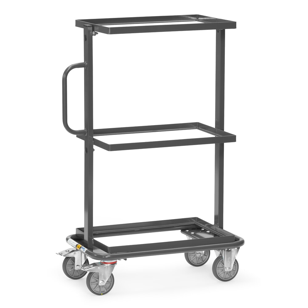 Illustration du produit: Chariot à usage multiple ESD fetra®, capacité de charge 200 kg, 3 surfaces de chargement à 405 x 605 mm, sans tablette