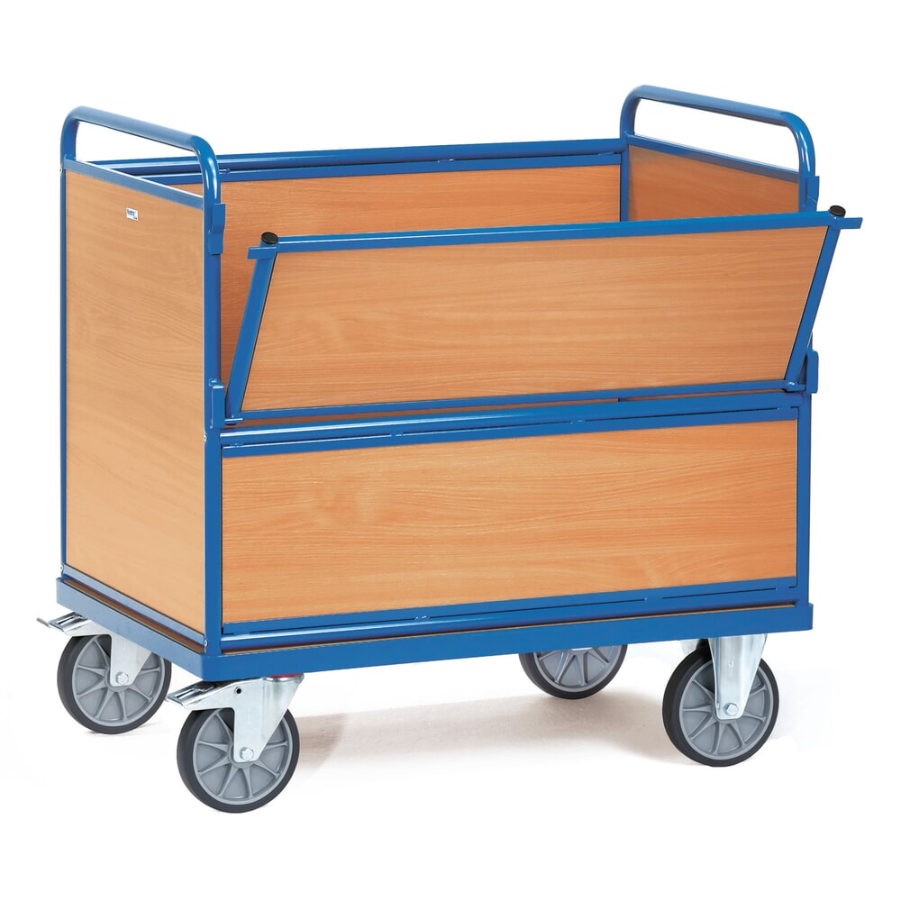 Illustration du produit: fetra® Chariot-caisse à ridelles en bois, surface de chargement 700 x 1 000 mm