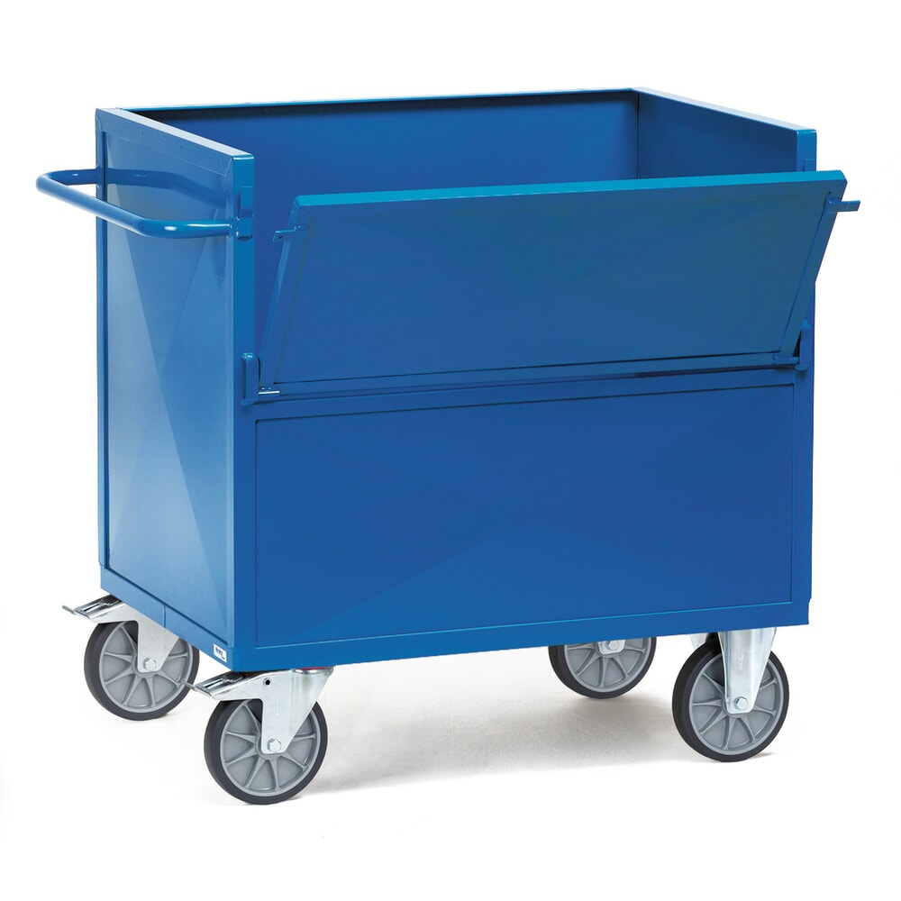 Illustration du produit: Chariot-caisse fetra® avec parois en tôle d'acier, revêtement par poudrage, surface de chargement 800 x 1.200 mm
