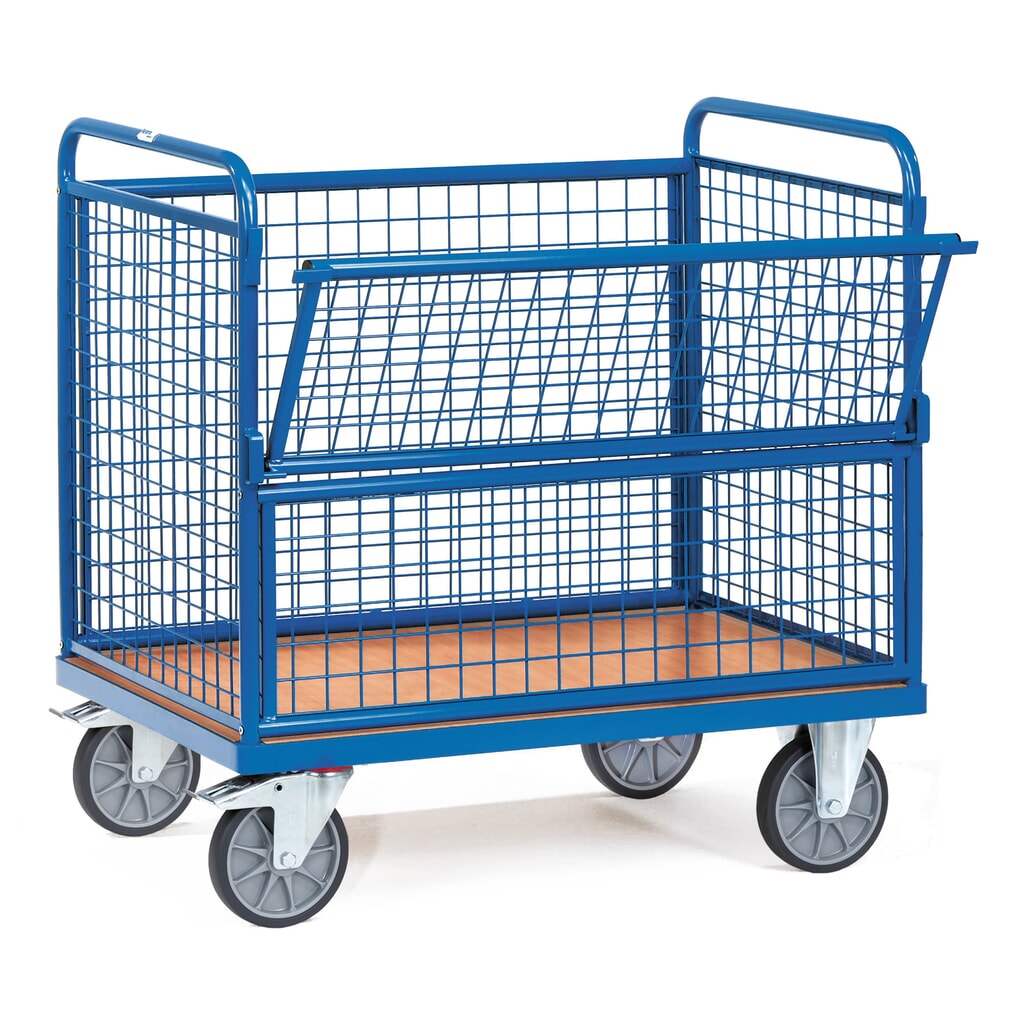 fetra® Chariot-caisse à parois grillagées, surface de chargement 1 000 x 700 mm Illustration du produit: fetra® Chariot-caisse à parois grillagées, surface de chargement 1 000 x 700 mm