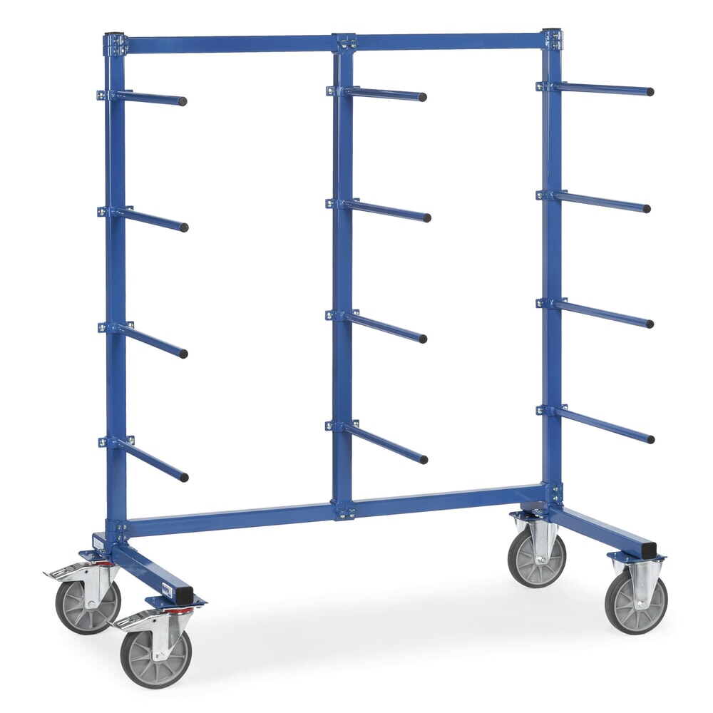 Illustration du produit: fetra® Chariot cantilever, à un côté, 12 barres de portée, HxlxP 1 807 x 1 400 x 800 mm