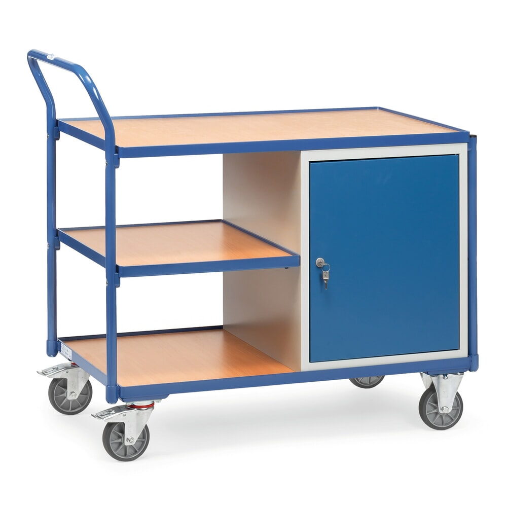 Illustration du produit: fetra® Chariot d’atelier, armoire, 3 tablettes, capacité de charge 300 kg