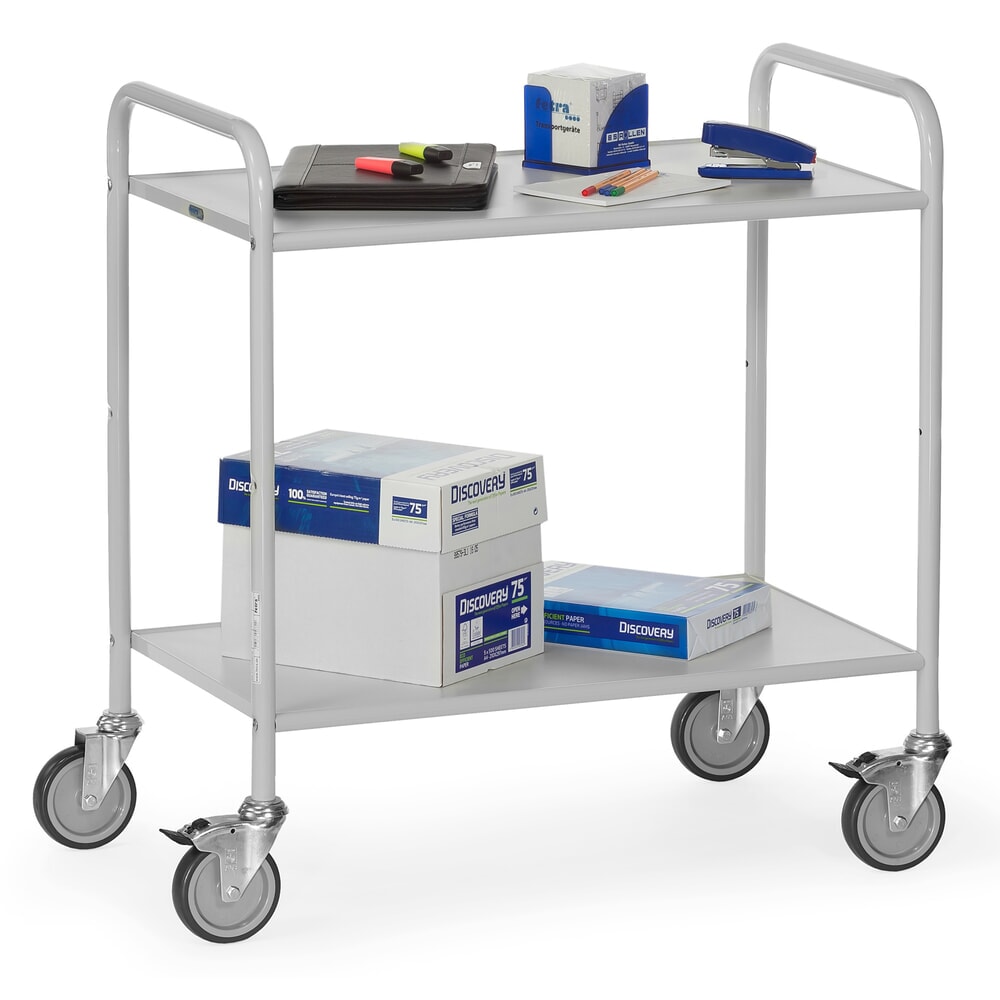 N° de l'image du produit 2 : fetra® Chariot de bureau et à dossiers, ouvert, 2 plateaux de 800 x 500 mm