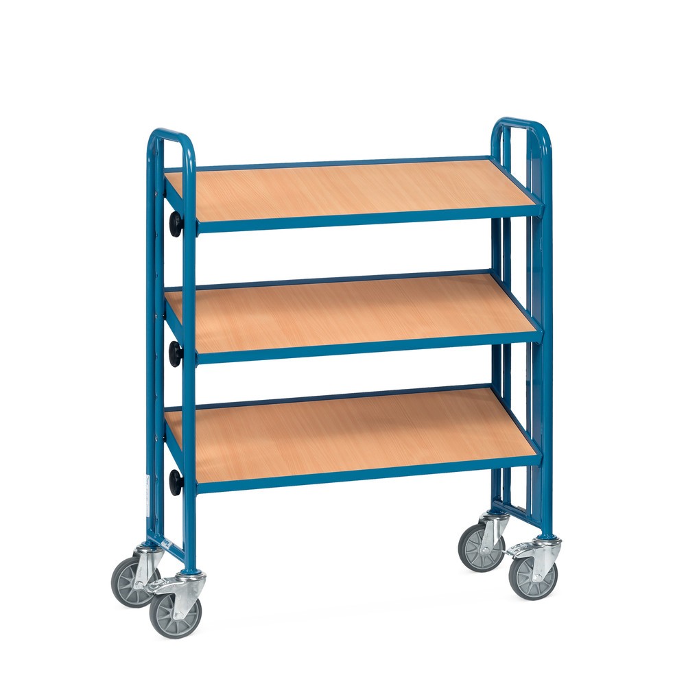 Illustration du produit: fetra® Chariot de montage avec tablettes, 3 tablettes, à un côté