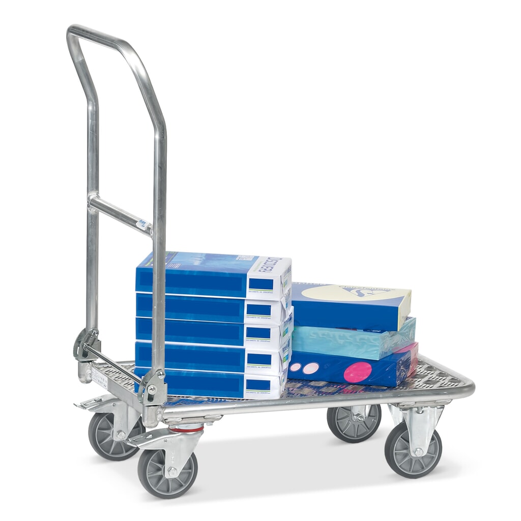 N° de l'image du produit 5 : fetra® Chariot de transport en aluminium, surface de chargement lxP 600 x 900 mm
