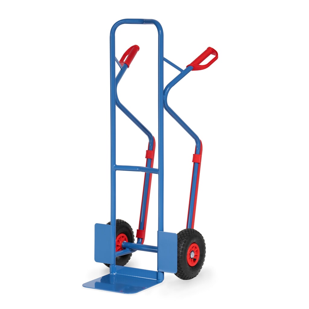 fetra® Diable empilable, capacité de charge 300 kg, bavette lxP 320 x 250 mm, avec patins, pneumatiques gonflables Illustration du produit: fetra® Diable empilable, capacité de charge 300 kg, bavette lxP 320 x 250 mm, avec patins, pneumatiques gonflables