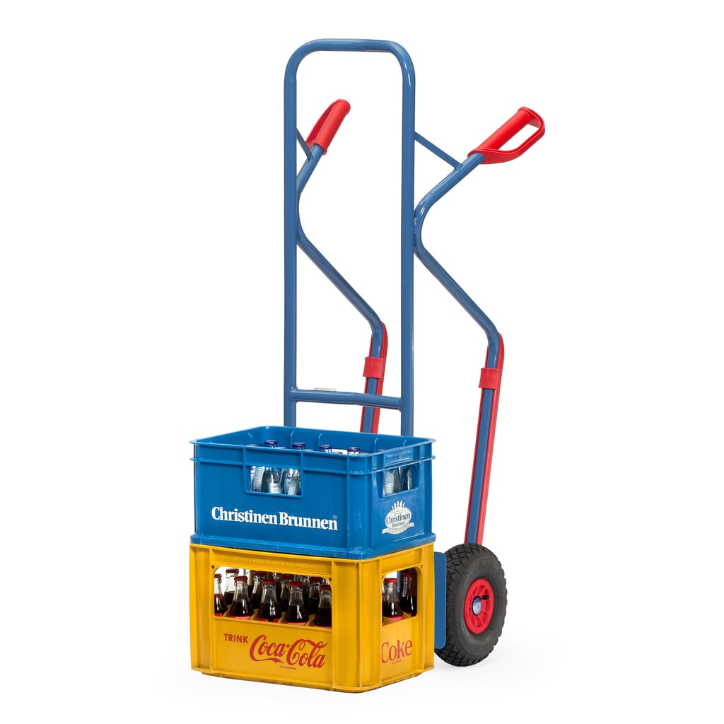 fetra® Diable empilable, capacité de charge 300 kg, bavette lxP 320 x 250 mm, avec patins, pneumatiques gonflables N° de l'image du produit 2 : fetra® Diable empilable, capacité de charge 300 kg, bavette lxP 320 x 250 mm, avec patins, pneumatiques gonflables