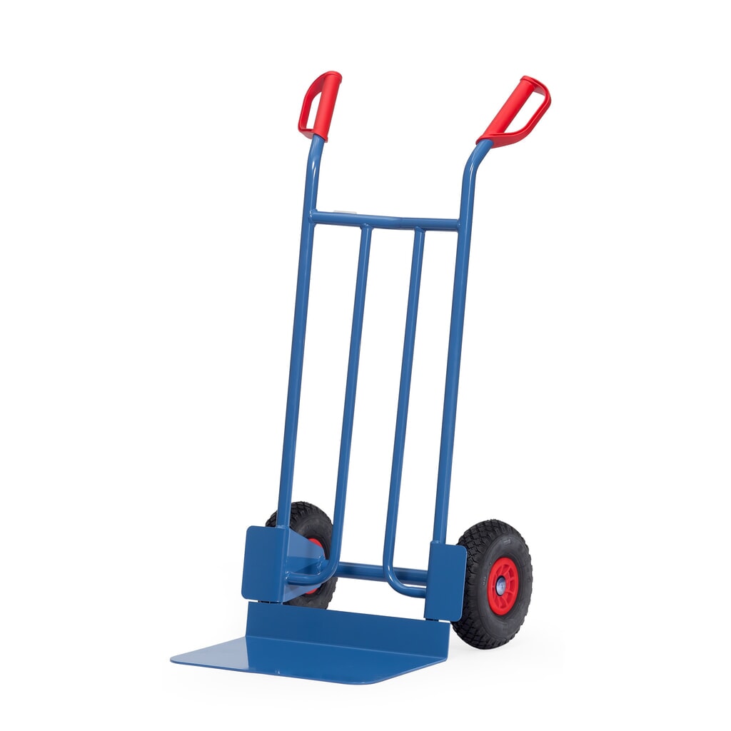 Illustration du produit: Diable empilable fetra®, hauteur 1 150 mm, capacité de charge 250 kg, pelle L x P 480 x 300 mm, simple, pneumatiques en PU