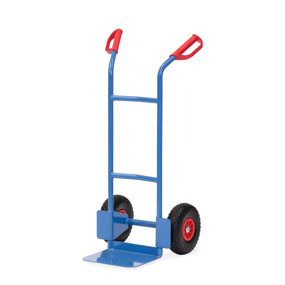 N° de l'image du produit 1 : Diable empilable fetra®, hauteur 1 150 mm, capacité de charge 200 kg, pelle L x P 320 x 250 mm, simple, pneumatiques en PU