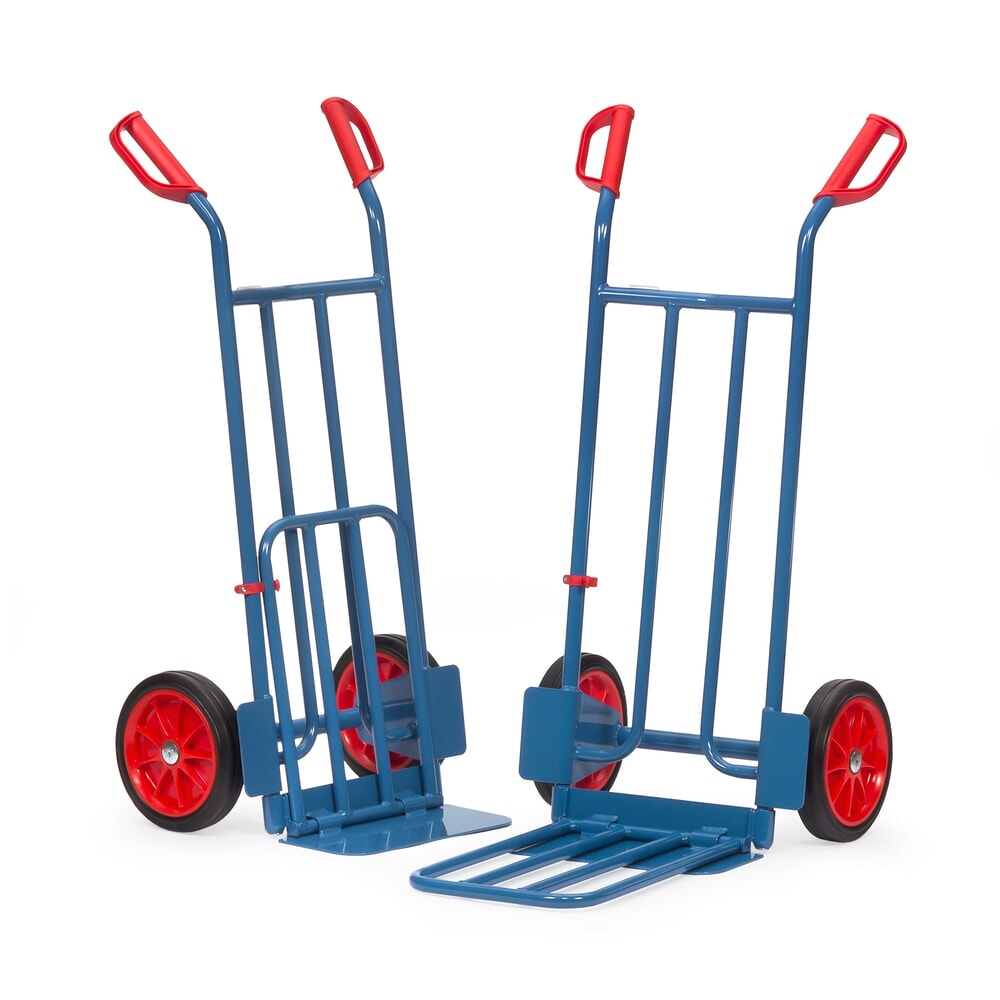 N° de l'image du produit 2 : fetra® Diable à colis, avec bavette rabattable, capacité de charge 250 kg, bavette lxP 400 x 150 mm, pneumatiques à bandage plein