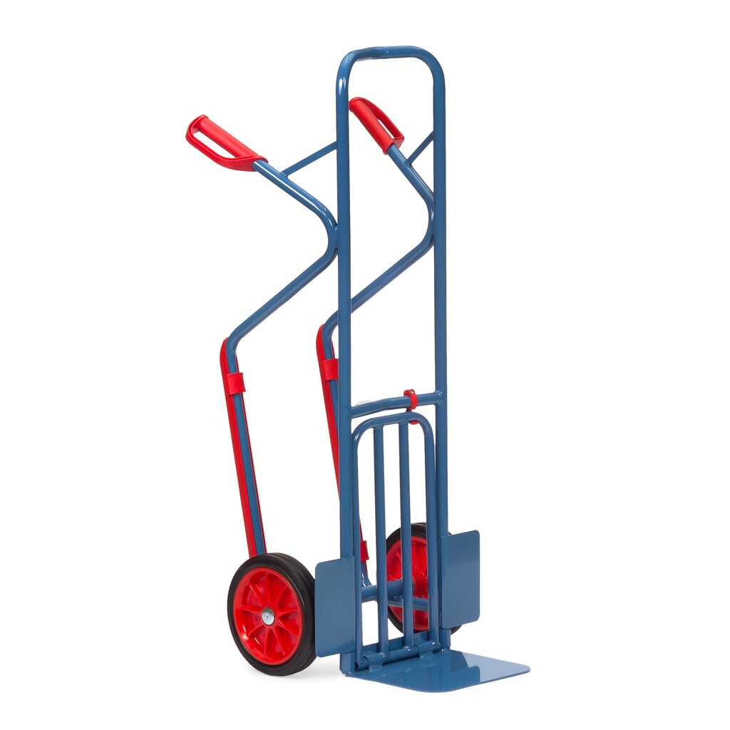 fetra® Diable à colis, avec bavette rabattable + patins, capacité de charge 300 kg, bavette lxP 320 x 250 mm, pneumatiques à bandage plein N° de l'image du produit 4 : fetra® Diable à colis, avec bavette rabattable + patins, capacité de charge 300 kg, bavette lxP 320 x 250 mm, pneumatiques à bandage plein