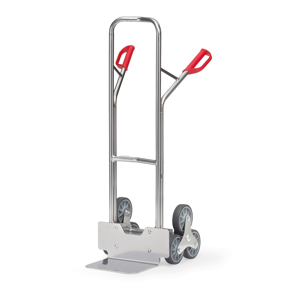 Illustration du produit: fetra® Diable pour escaliers, roue en étoile à 3 bras, capacité de charge 200 kg, bavette lxP 320 x 250 mm, aluminium