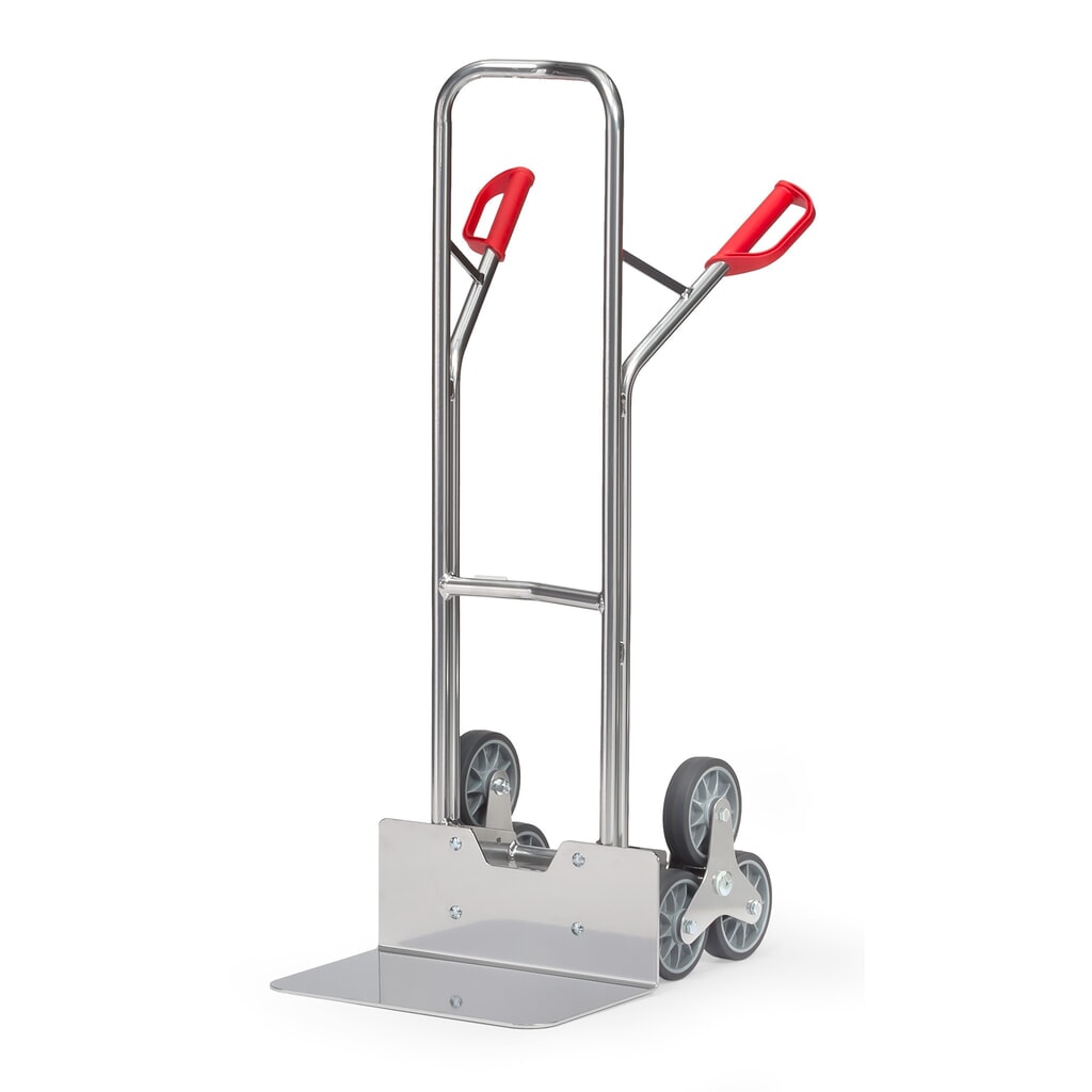 fetra® Diable pour escaliers, roue en étoile à 3 bras, capacité de charge 200 kg, bavette lxP 480 x 300 mm, aluminium Illustration du produit: fetra® Diable pour escaliers, roue en étoile à 3 bras, capacité de charge 200 kg, bavette lxP 480 x 300 mm, aluminium