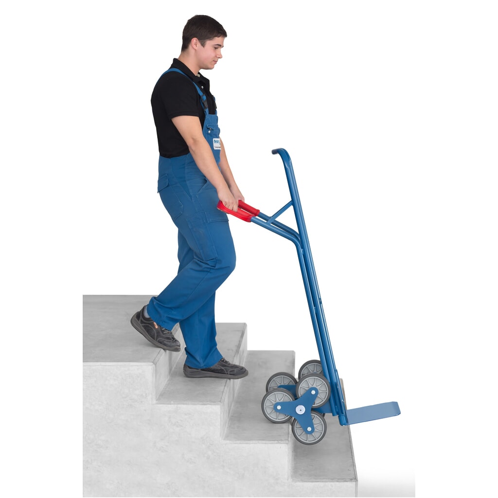 N° de l'image du produit 4 : fetra® Diable pour escaliers, roue en étoile à 3 bras, capacité de charge 200 kg, bavette lxP 320 x 250 mm, acier