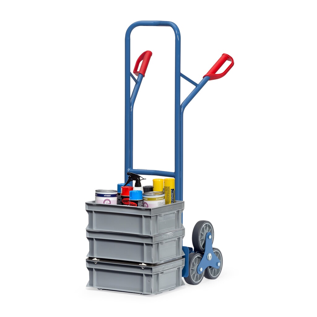 N° de l'image du produit 5 : fetra® Diable pour escaliers, roue en étoile à 3 bras, capacité de charge 200 kg, bavette lxP 320 x 250 mm, acier