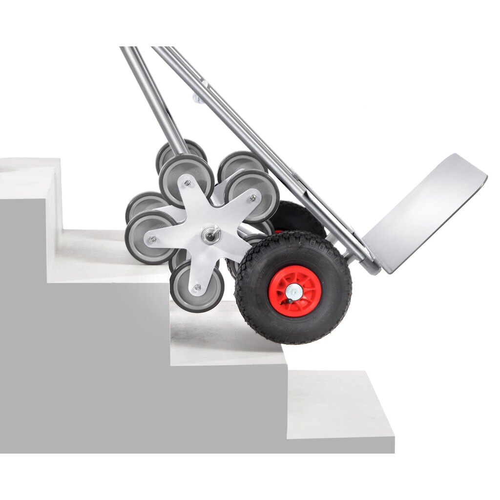 fetra® Diable pour escaliers, roue en étoile à 5 bras, capacité de charge 200 kg, bavette lxP 480 x 300 mm, aluminium N° de l'image du produit 3 : fetra® Diable pour escaliers, roue en étoile à 5 bras, capacité de charge 200 kg, bavette lxP 480 x 300 mm, aluminium