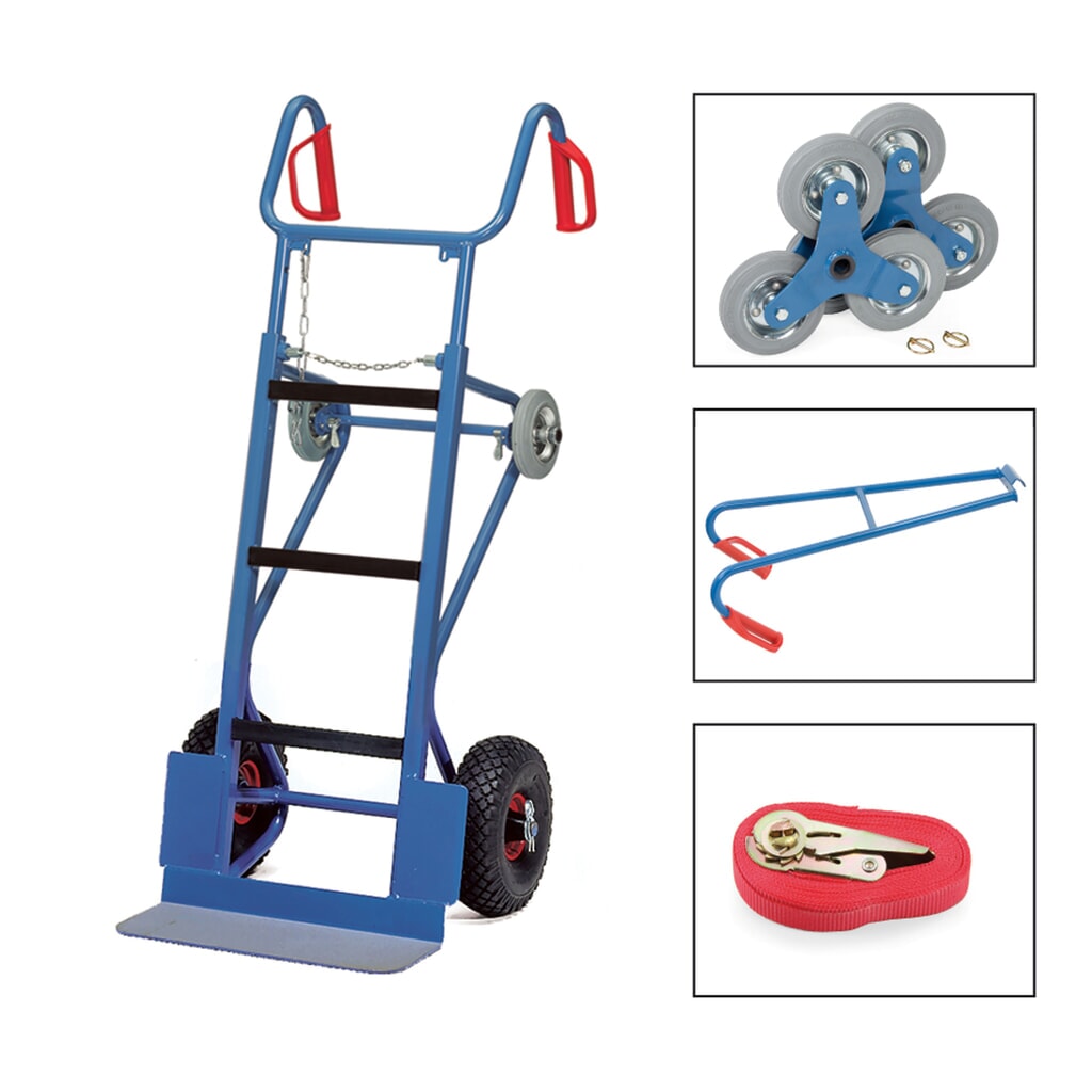 Illustration du produit: fetra® Kit complet de diable pour appareils, capacité de charge 400 kg, bavette lxP 550 x 190 mm