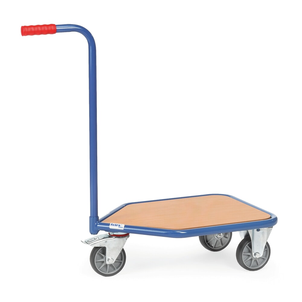 Illustration du produit: fetra® Rouleur à col de cygne, plate-forme en bois, 3 roues, capacité de charge 150 kg